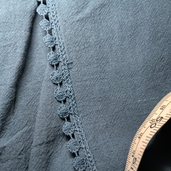 BloomChic Blue Wrap Split Wide-Leg Pants | Elastic Waist | Size 10 - Picture 4 of 9